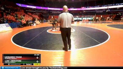 3A 220 lbs 3rd Place Match - Leonardo Tovar, Plainfield (North) vs Luke Liberatore, Chicago (Marist)