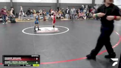 49 lbs Semifinal - Radek Crook-Hutsler, White River Hornets Wrestling Club vs Zander Wegand, Peninsula Wrestling Club