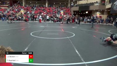 73 lbs Semifinal - Jackson Bulson, WICHITA WRESTLING CLUB vs Tristen Dupriest, SlyFox Wrestling Academy