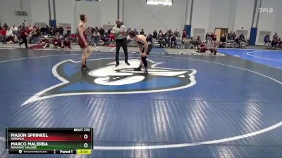 285 lbs Semifinal - Marco Malerba, Roanoke College vs Mason Sprinkel, Norwich