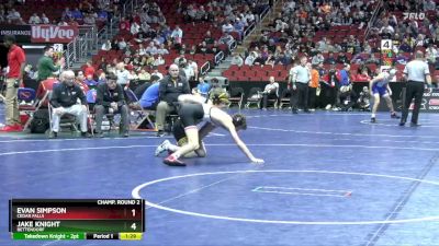 3A-120 lbs Champ. Round 2 - Evan Simpson, Cedar Falls vs Jake Knight, Bettendorf