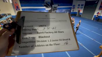 Spirit Factory - Blackout [L2 Junior - D2 - Small] 2021 Mid Atlantic Virtual Championship