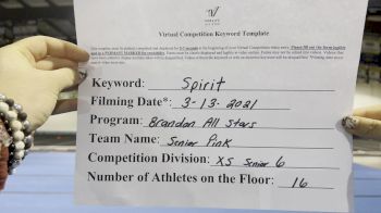 Brandon All-Stars - Pink [L6 Senior - Xsmall] 2021 PacWest Virtual Championship