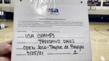 Thousand Oaks High School [Open - Solo] 2021 USA Virtual West Coast Dance Championships