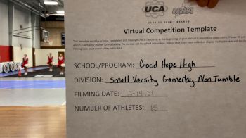 Good Hope High School [Game Day - Small Non Tumbling] 2021 UCA December Virtual Regional