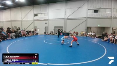 100 lbs Quarters & 1st Wb (16 Team) - Cade Nieuwsma, North Dakota Blue vs Marius Garcia, Ohio Scarlet