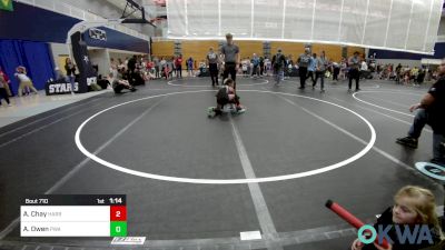 52-57 lbs Semifinal - Adalena Chay, Harrah Little League Wrestling vs Abby Owen, Perry Wrestling Academy