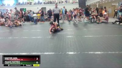 84 lbs Round 8 (10 Team) - Sawyer Akel, Florida Scorpions Gold vs Mason Mattevi, Finger Lakes Elite Black