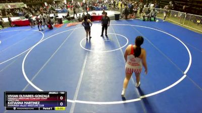 190 lbs Quarterfinal - Vivian Olivares-Gonzales, Ferndale Wrestling Club/Lost Coast Wrestling vs Katianna Martinez, Evergreen Valley Wrestling Club