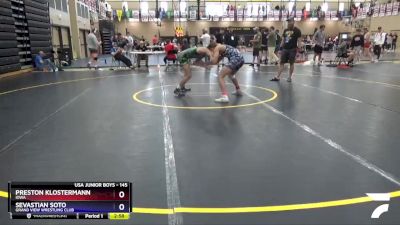 145 lbs Cons. Round 4 - Preston Klostermann, Iowa vs Sevastian Soto, Grand View Wrestling Club