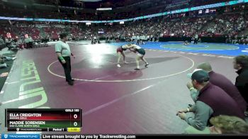 Girls 185 lbs Champ. Round 1 - Maddie Sorensen, Eau Claire North Girls vs Ella Creighton, Badger Girls