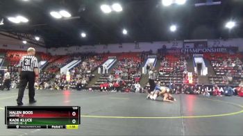 120 lbs Quarterfinals (8 Team) - Kade Kluce, Dundee HS vs Halen Boos, Hart HS