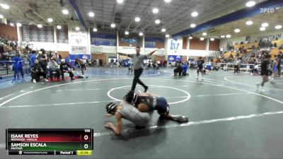 106 lbs Cons. Round 4 - Isaak Reyes, Redwood -Visalia vs SAMSON ESCALA, Mayfair