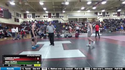 195 lbs 5th Place Match - Troy Kupka, Benton Community vs Landon Duffy, Independence