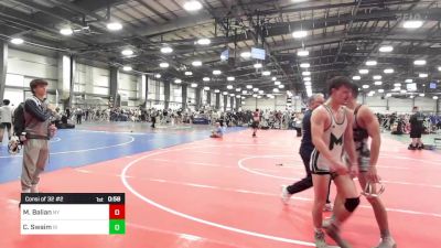 132 lbs Consi Of 32 #2 - Mason Balian, NY vs Connor Swaim, RI