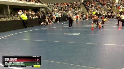 100 lbs Cons. Round 2 - Braden Anderson, Siouxland Wrestling Academy vs Tate Abbott, Big Red Wrestling