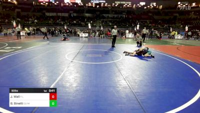 90 lbs Quarterfinal - John Michael Wall, F.l.o.w. vs Blake Binetti, Olympic