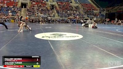 106 lbs Semis & 1st Wrestleback - Mallory DeVries, E1-Central Cass vs Hailyann Turner, W2-Bismarck