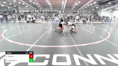 160 lbs Round Of 64 - Liam Costa, PA vs Korbin Lanning, NC