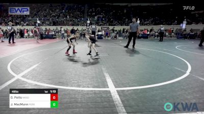 49 lbs Round Of 16 - Garrett Potts, Wagoner Takedown Club vs John MacMunn, Perry Wrestling Academy