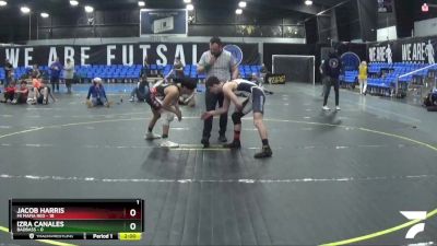 130 lbs Round 3 (8 Team) - Jacob Harris, Mi Mafia Red vs Izra Canales, BadBass