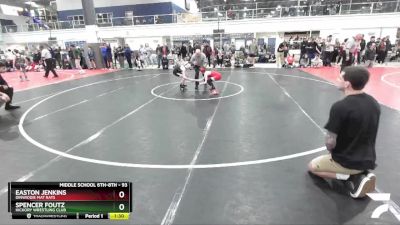 93 lbs Quarterfinal - Spencer Foutz, Hickory Wrestling Club vs Easton Jenkins, Dinwiddie Mat Rats