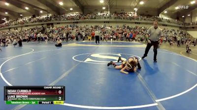 55 lbs Champ. Round 1 - Luke Brown, Pleasant Hill Youth Wrestling Club-AAA vs Noah Curbelo, Terminator Wrestling Academy-AAA 