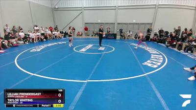 106 lbs Round 1 (16 Team) - Lillian Prendergast, North Carolina vs Taylor Whiting, Wisconsin