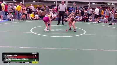 76 lbs Round 1 (8 Team) - Cayden Cowboy Cooperman, M2TCNJ vs Noah Molina, Terps Xpress ES