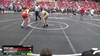 110 lbs Cons. Round 2 - Kash Wendland, Hays Wrestling Club vs Wyatt Linn, Columbus Wrestling Club