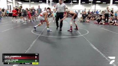 110 lbs Round 7 (8 Team) - Zack Lombreglia, Iron Horse vs Lucas Collins, Mat Warriors