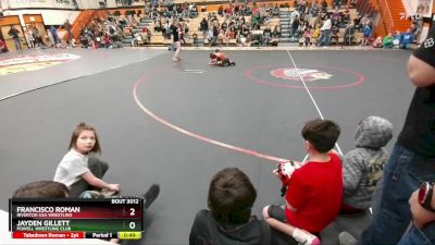 67 lbs Quarterfinal - Francisco Roman, Riverton USA Wrestling vs Jayden Gillett, Powell Wrestling Club