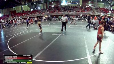 65 lbs Cons. Round 2 - Decklynn Wear, Brady Youth Wrestling vs John Isom, Gering Wrestling Club