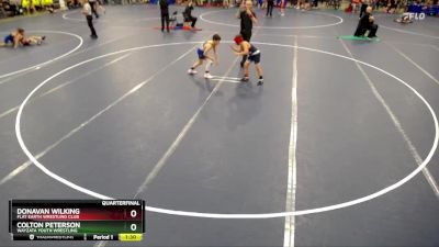 93 lbs Quarterfinal - Donavan Wilking, Flat Earth Wrestling Club vs Colton Peterson, Wayzata Youth Wrestling