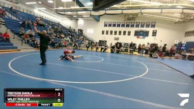 138 lbs Quarterfinal - Treyson Davila, Eastside United Wrestling Club vs Wiley Philleo, Lander Tiger Tough Wrestling