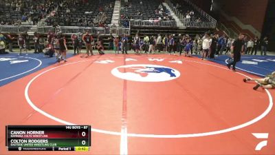 87 lbs Semifinal - Colton Rodgers, Eastside United Wrestling Club vs Canon Horner, Natrona Colts Wrestling