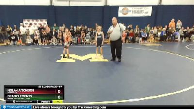 67 lbs Quarterfinal - Dean Clements, Hawk Wrestling Club vs Nolan Aitchison, Homedale