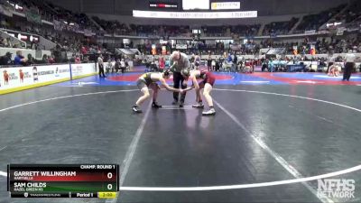 6A 145 lbs Champ. Round 1 - Garrett Willingham, Hartselle vs Sam Childs, Hazel Green HS