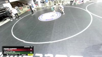 65 lbs Cons. Round 3 - Safiullah Zia, Ground Creatures Wrestling vs Pedro Garrido, CORE Wrestling