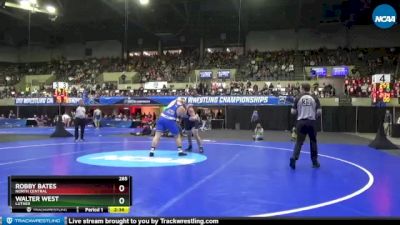 285 lbs Cons. Round 3 - Robby Bates, North Central vs Walter West, Luther