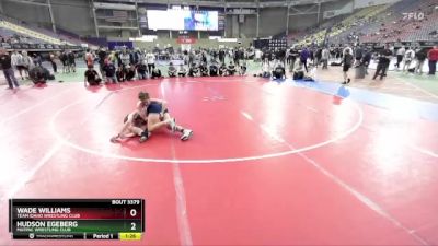 138 lbs Quarterfinal - Hudson Egeberg, MATPAC Wrestling Club vs Wade Williams, Team Idaho Wrestling Club