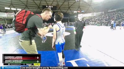 78 lbs Cons. Round 1 - Jensen Barnhart, North County Grapplers vs Cameron Larson, Steelclaw Wrestling Club