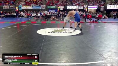 AA - 285 lbs Cons. Round 1 - Aaron Clark, Gallatin HS vs Brayden Wallace, Missoula Sentinel