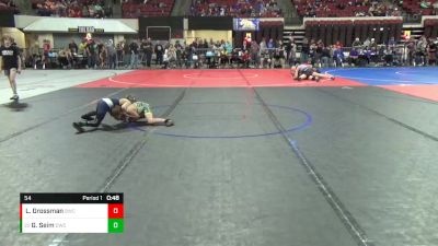 54 lbs Semifinal - Greysen Seim, Douglas Wrestling Club vs Luke Grossman, Billings Wrestling Club