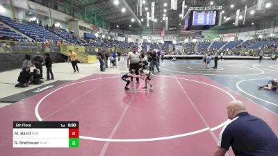 49 lbs 5th Place - Mack Baird, Elbert County Wranglers vs Rowyn Brethauer, Platte Valley Junior Wrestling