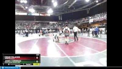 220 lbs Cons. Round 2 - Cesar Palacios, American Falls vs Jaden Cardenas, Four Rivers Senior Prep