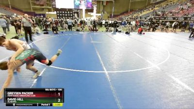 106 lbs Quarterfinal - Greysen Packer, Team Idaho Wrestling Club vs David Hill, Alabama