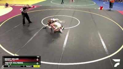 125 lbs Quarterfinals (8 Team) - Trevor Holmberg, PLPRB vs Brody Keller, Pine Island