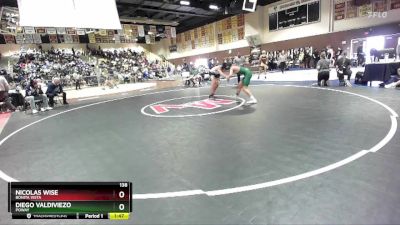 138 lbs Champ. Round 2 - Diego Valdiviezo, Poway vs Nicolas Wise, Bonita Vista