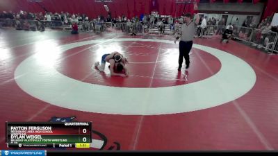 144 lbs Quarterfinal - Dylan Weigel, Belmont-Platteville Youth Wrestling Club vs Payton Ferguson, Reedsburg Area High School Wrestling